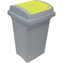 Odpadkový koš na tříděný odpad, žluté víko, 50 l