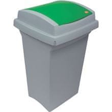 Odpadkový koš na tříděný odpad, zelené víko, 50 l