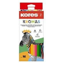 Kores Trojhranné pastelky KROMAS, 3 mm / 12 barev