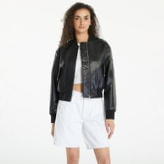 Calvin Klein Bunda Jeans Faux Leather Bomber Jacket Black XL Černá