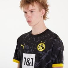 Puma Tričko Borussia Dortmund Away Replica Jersey T-Shirt Black/ Cyber Yellow XXL Černá