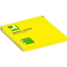 Q-Connect Bloček, 76 x 76 mm, neonově žlutý