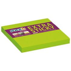 HOPAX Bloček Extra Sticky, 76 x 76 mm, neon zelený