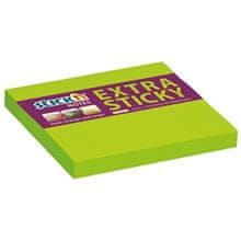 HOPAX Bloček Extra Sticky, 76 x 76 mm, neon zelený