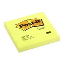 Post-It Bloček, 76 x 76 mm, neonově žlutý, 6 ks