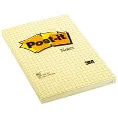 Post-It Bloček Post it, 101 x 152 mm, čtverečkovaný,žlutý