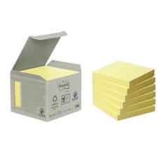 Post-It Recyklovaný bloček, 76 x 76 mm, žlutý, 6ks