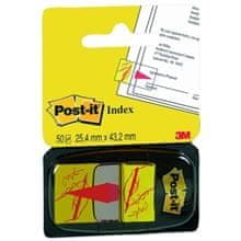 Post-It Záložky, podpis, 25,4 x 43,2 mm, žluté