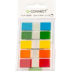 Q-Connect Záložky, plastové, 12,5 x 43 mm, 5 barev
