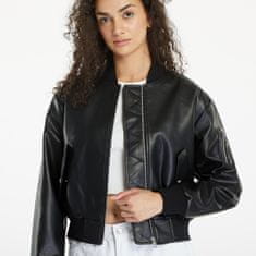 Calvin Klein Bunda Jeans Faux Leather Bomber Jacket Black XL Černá