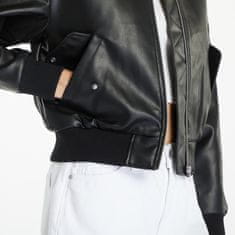 Calvin Klein Bunda Jeans Faux Leather Bomber Jacket Black XL Černá