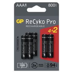 GP Nabíjecí baterie ReCyko Pro-AAA,HR03,800mAh,6ks
