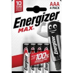 Energizer Alkalické baterie Max 1,5 V, typ AAA,4ks