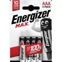 Energizer Alkalické baterie Max 1,5 V, typ AAA,4ks