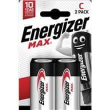 Energizer Alkalické baterie Max 1,5 V, typ C, 2 ks
