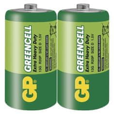 GP Zinková baterie Greencell D, R20, 1,5V, 2 ks