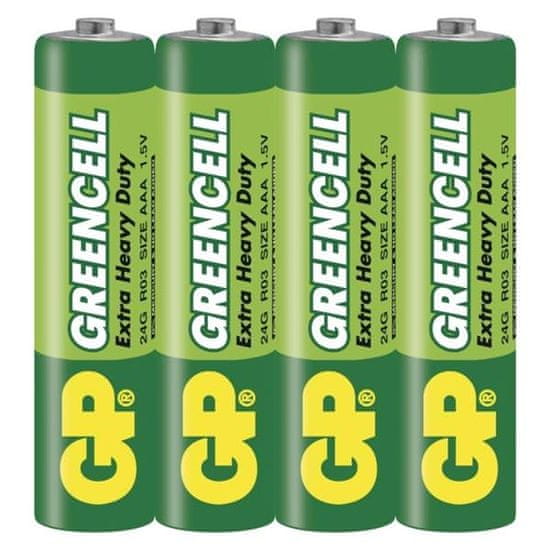 GP Zinková baterie Greencell AAA, LR03, 1,5V, 4 ks