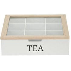 Excellent Houseware Krabička na čaj s nápisem TEA, MDF, 24 x 24 x 7 cm