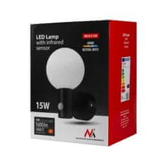 Maclean LED lampa s pohybovým senzorem, PIR pohybovým senzorem, černá, 15W, IP65, 1600lm, neutrální bílá barva (4000K) MCE515 B