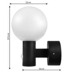 Maclean LED lampa s pohybovým senzorem, PIR pohybovým senzorem, černá, 15W, IP65, 1600lm, neutrální bílá barva (4000K) MCE515 B