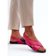 Zazoo Dámské kožené sandály Fuchsia velikost 40
