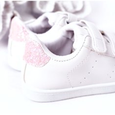 Dětská tenisová obuv na suchý zip bílo-růžová velikost 25