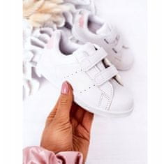 Dětská tenisová obuv na suchý zip bílo-růžová velikost 25