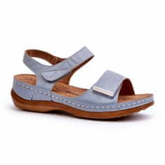 Pohodlné dámské sandály na suchý zip Blue velikost 40