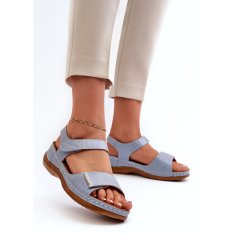 Pohodlné dámské sandály na suchý zip Blue velikost 40