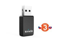 Tenda U9 WiFi AC650 USB Adapter, 633 Mb/s (433 + 200 Mb/s), 802.11 ac/a/b/g/n, OS Win XP/7/8/10/11