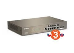 Tenda TEG5312F - L3 Managed Gigabit Switch, 10x RJ45 10/100/1000 Mb/s, 2x SFP 1 Gb/s