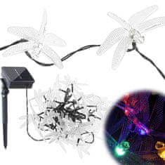 MG Dragonflies solární řetěz 30 LED 6.5m, farebná