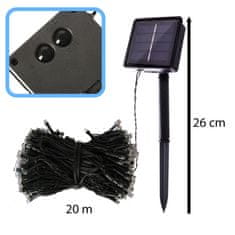 MG Chain solární řetěz 200 LED 20m, černá