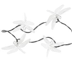 MG Dragonflies solární řetěz 30 LED 6.5m, teplá bíla