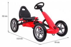 LEBULA Motokára pro děti závodní červená pedálová velká kola nafukovací pro děti brzda super dárek