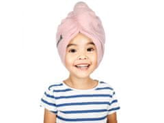 sarcia.eu Růžový dětský turban, měsíční ručník na vlasy 