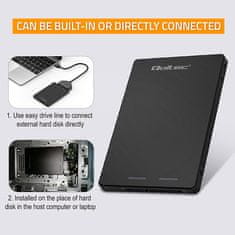Qoltec Hliníkový adaptér pro M.2 SSD | SATA NGFF na SATA III | 2TB | Super speed 6Gb/s | Black