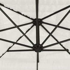 Vidaxl Zahradní slunečník s ocelovou tyčí bílý 223 x 223 x 213 cm