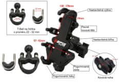 SEFIS SPINE T celokovový outdoor držák s objímkou a antiotřesovým adaptérem