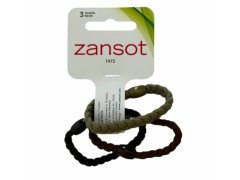 ZANSOT Zansot Pletené elastické gumičky do vlasů 3 ks černá + zelená