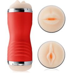 XSARA Dvojitý masturbátor pro muže ústa umělá vagína sex orální klasický – 76306562
