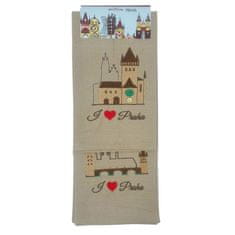 Gifty City Utěrka z recyklované bavlny set 2 ks, 50 x 70 cm, tmavě béžová