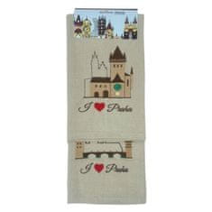 Gifty City Utěrka z recyklované bavlny set 2 ks, 50 x 70 cm, světle béžová