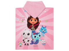 sarcia.eu Gabby's Dollhouse Dětský ručník, pončo s kapucí pro dívky 50x115 cm OEKO-TEX 