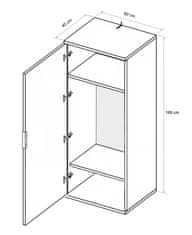 Intesi Šatní skříň Lana 60cm dub/šedá