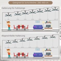 HOMCOM Stropní Ventilátor S Led Osvětlením 16W Stropní Svítidlo S Ventilátorem Závěsné Světlo 6 Oboustranných Lopatek Pro Obývací Pokoj Buk 