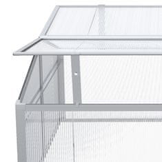 OUTSUNNY Cold Frame Hliníkový 100X100X48Cm Zvýšená Postel S Nastavitelnou Střechou, Uv Ochrana, Mini Skleník Na Zahradu A Balkón, Stříbrná 