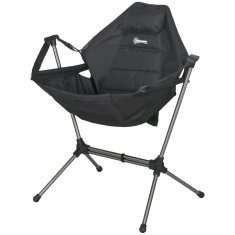 OUTSUNNY Hammock Camping Chair Skládací Zahradní Židle Do 120Kg, Oxford, Black 