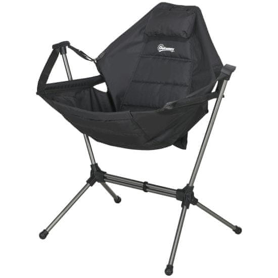 OUTSUNNY Hammock Camping Chair Skládací Zahradní Židle Do 120Kg, Oxford, Black