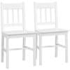 Jídelní Židle Sada 2 Stylových Kuchyňských Židlí V Bílé Barvě, Borovicové Dřevo, 41X46,5X85,5Cm, Ideální Do Jídelny 